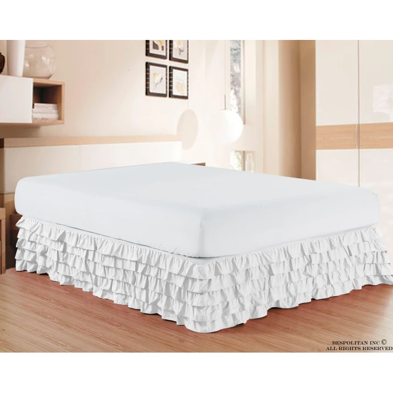 Multi-Ruffle Bed Skirt - 15 inch Drop - Classy Bed skirt