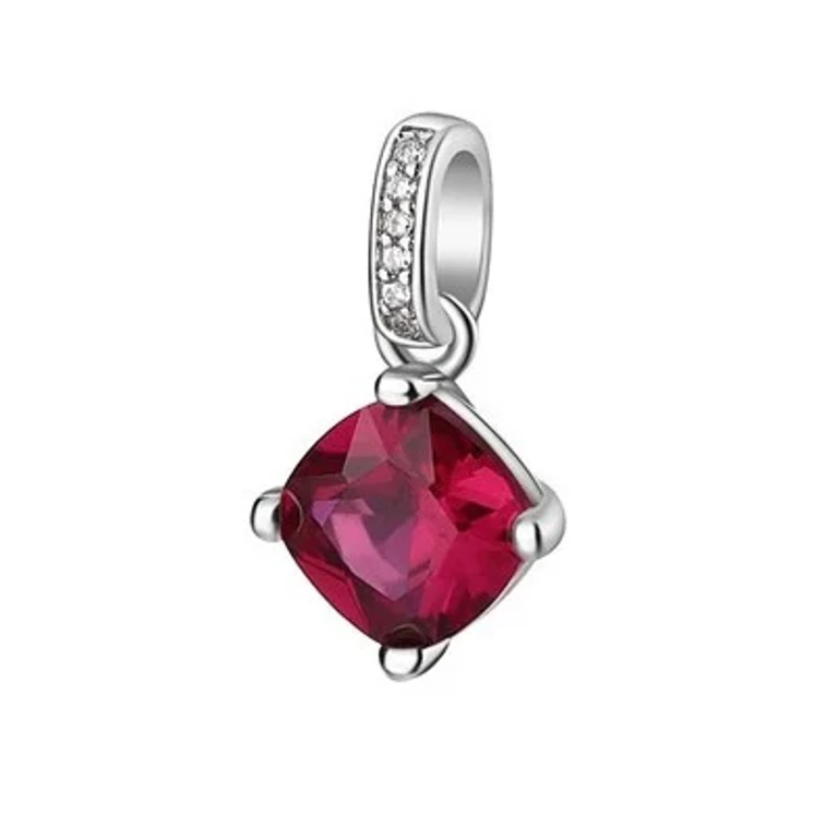 Fancy Passion Ruby Red Zircon Silver Pendant FPR17