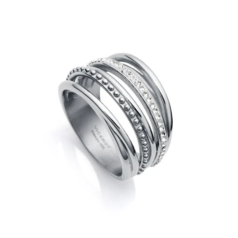 Viceroy Chic Steel Signet Ring with Cubic Zirconia 75306A01 - Size: 54 Mm