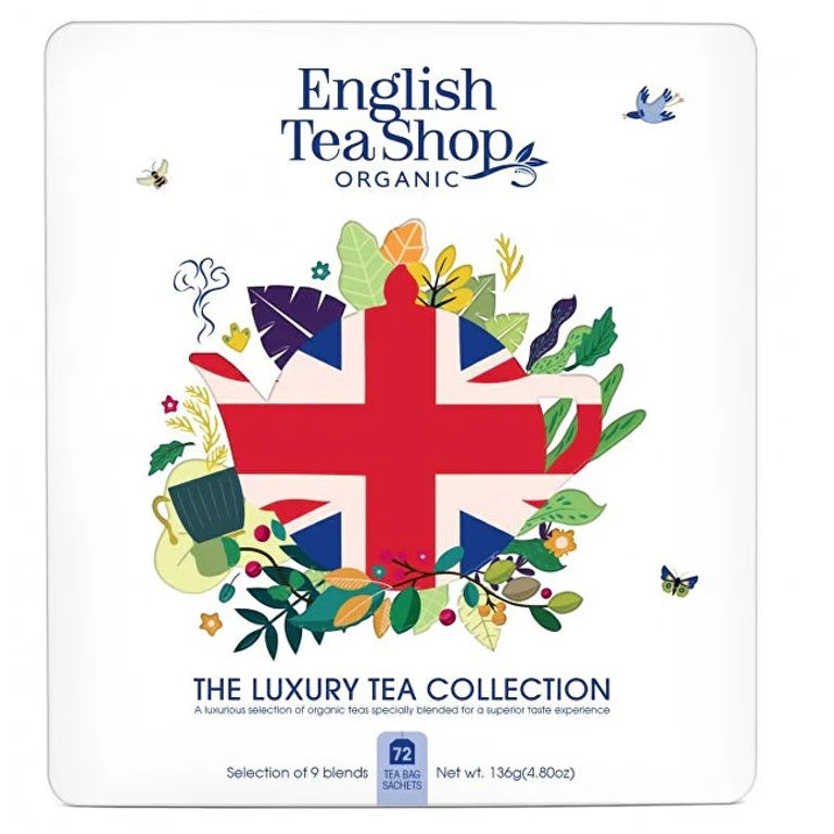 Union Jack White Gift Set in BIO Tin 72 Bags