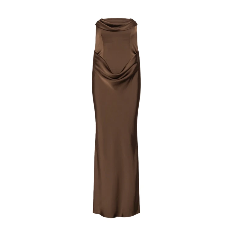 Long Corsage Dress Chicory Coffee