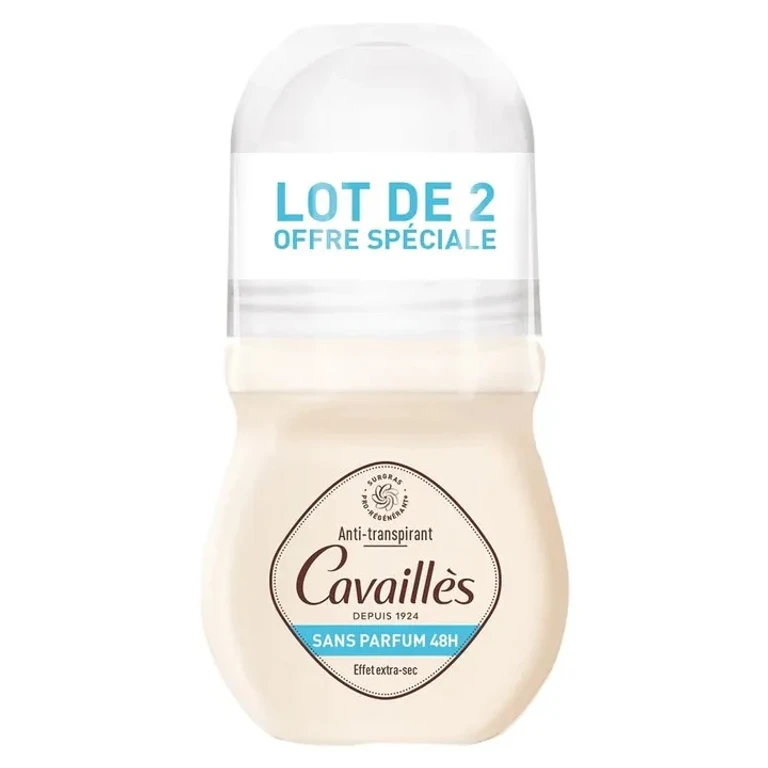 Cavaillès Fragrance Free 48H ExtraSec Effect Deodorant RollOn 2x50ml