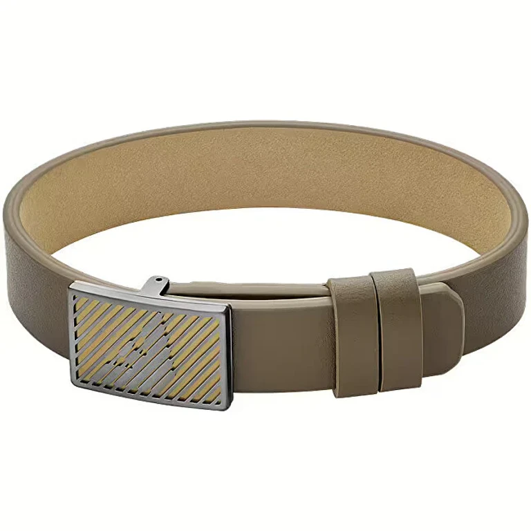 Modern Brown Leather Bracelet Egs3240060