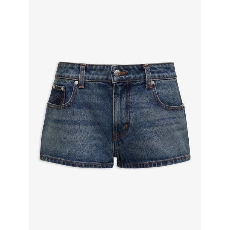 Women'S Dark Indigo Low-Waist Denim Shorts