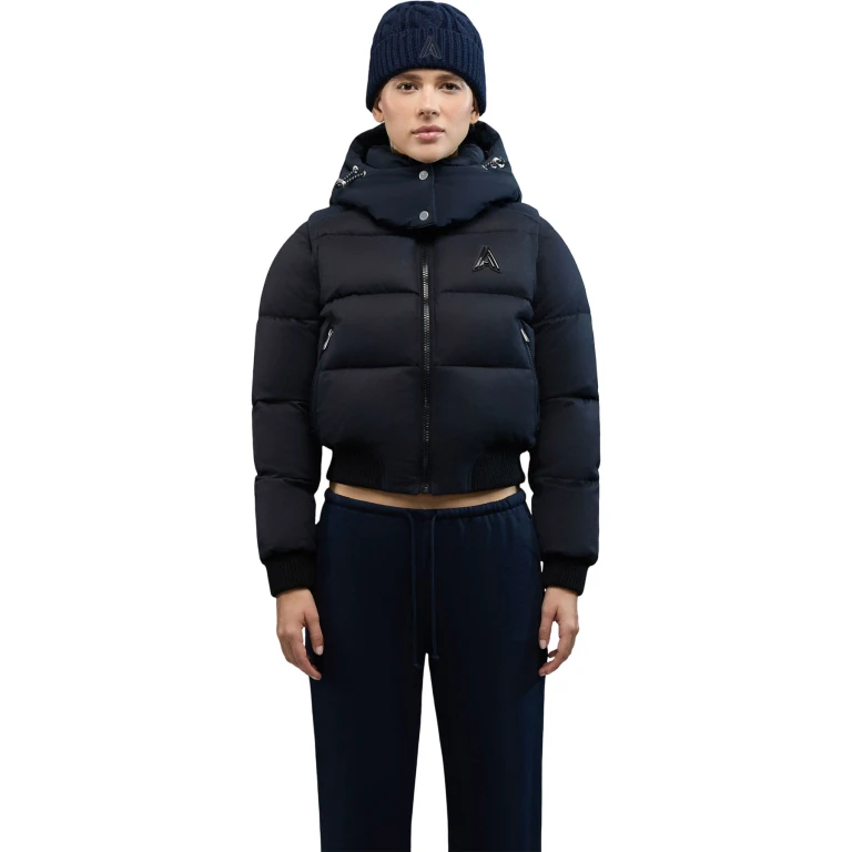Pariset Cropped Puffer Bomber with Detachable Sleeves - Women's