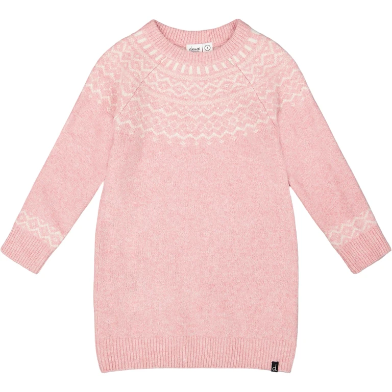 Knitted Dress with Norvegian Jacquard - Little Girl