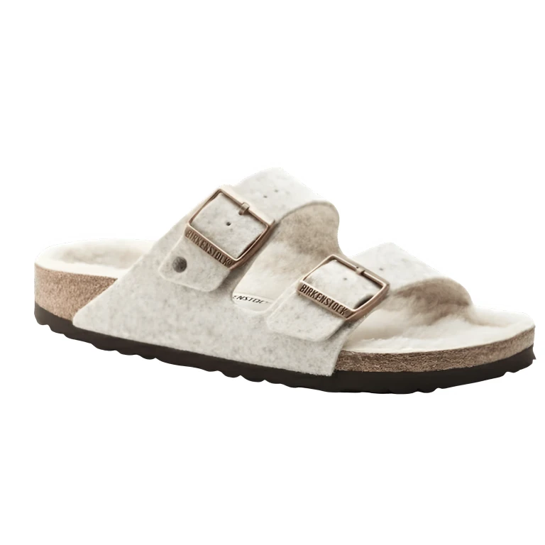 Arizona Rivet Wool Eggnog Sandals