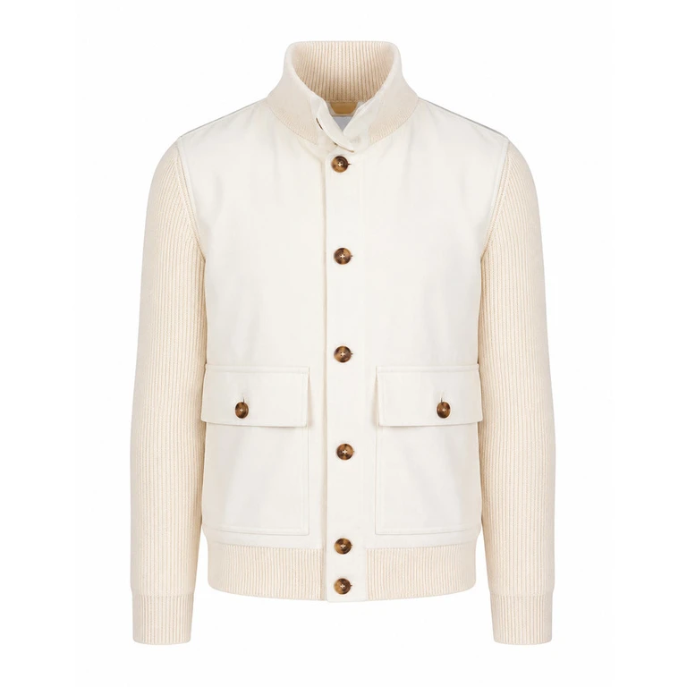 Ivory Knit Sleeve Jacket