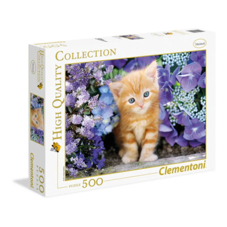 , High Quality Collection, Ginger Cat In Flowers, Puzzle, Unisex, 500 pieces