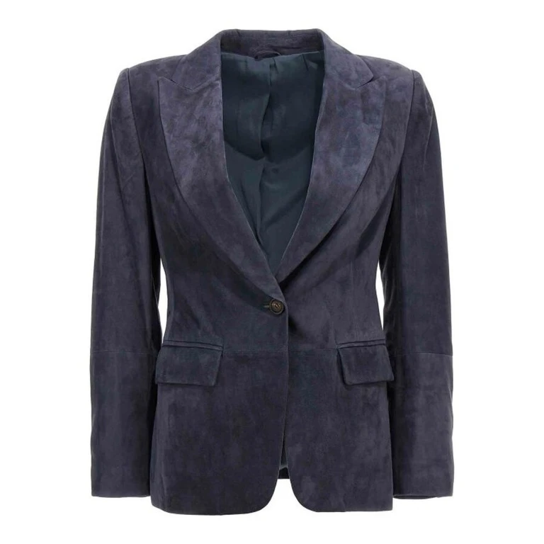 Wodark Blue Suede Blazer