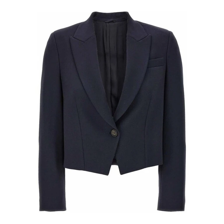 Navy Tailored Cropped Blazer