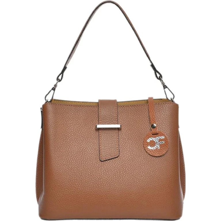 Women's Leather Handbag in cognac color