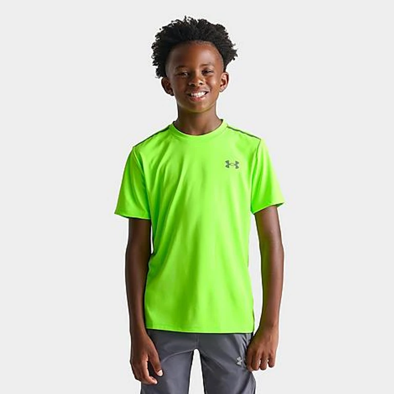 Big Kids Tech Reflective T-Shirt in Hyper Green/Reflective Size: Small