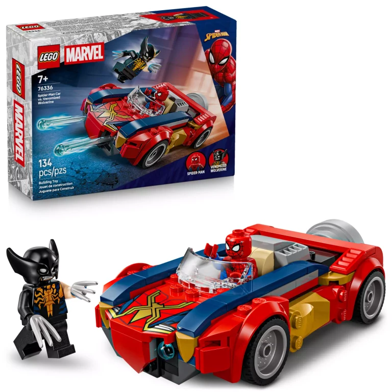 Marvel Spider-Man Car vs. Venomized Wolverine Building Set, 134 pc.