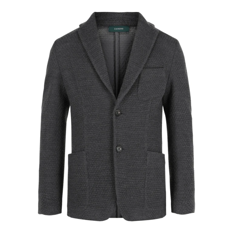 Zanone Single-Breasted Slim Fit Wool Blazer