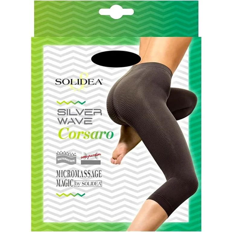 Solidea Silver Wave Corsaro Leggings Black Bacteriostatic Yarn ML