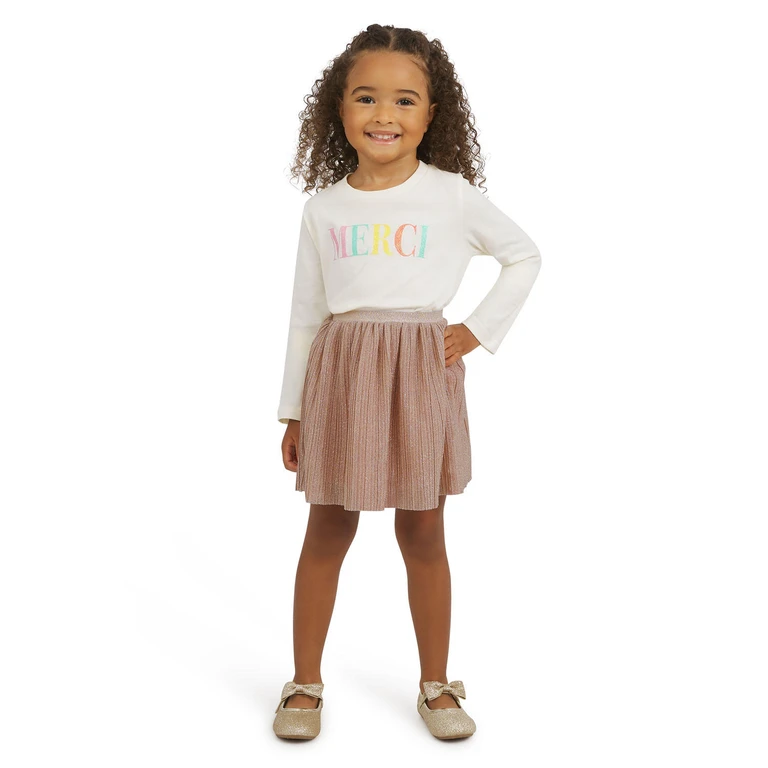 Toddler Girls Holiday Skirt:- Pink, 18M