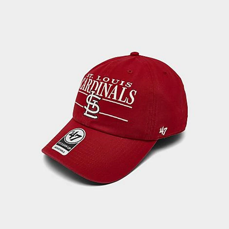 '47 St. Louis Cardinals MLB Team Name & Logo Clean Up Strapback Hat in Red