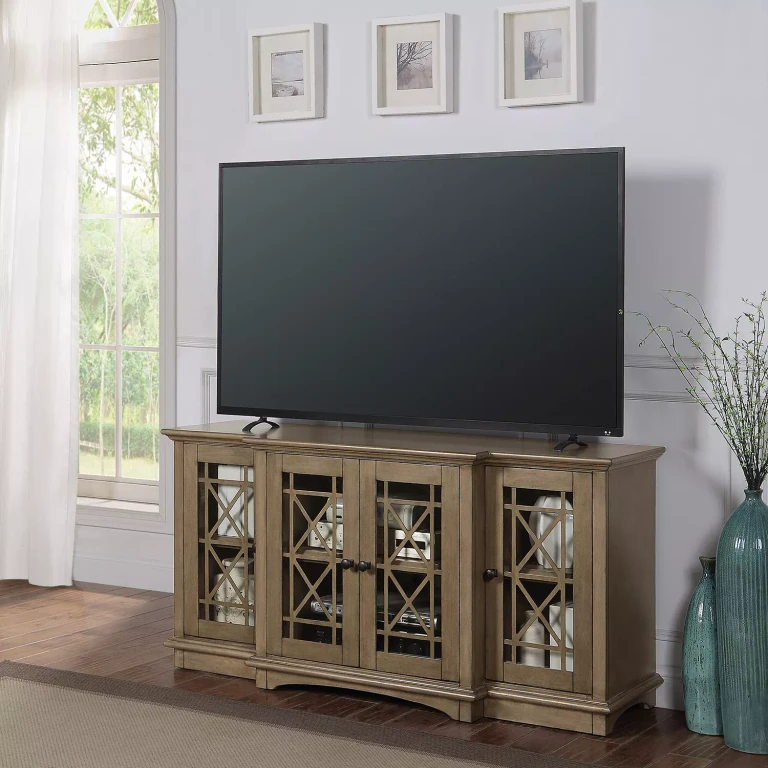 60' Marcel Console with 4 Glass Doors