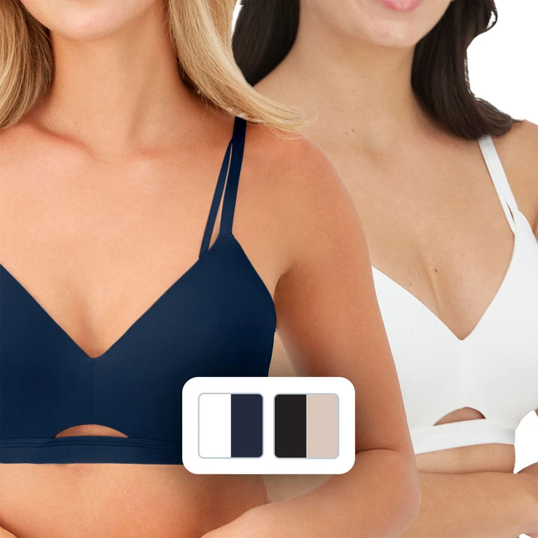 2-Pack Modern Wireless Bra - NAVY/WHITE XL:- XL, Navy/White Pack