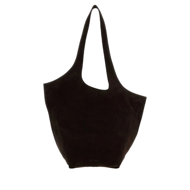 Bolso de hombro de piel de becerro ante marrón