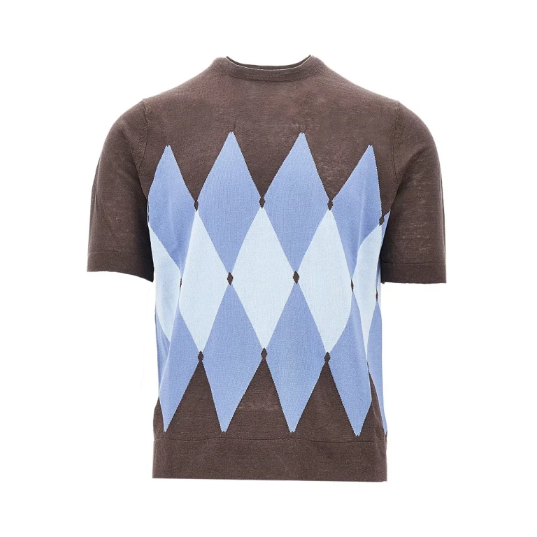 Linen-blend short-sleeved sweater Man 48