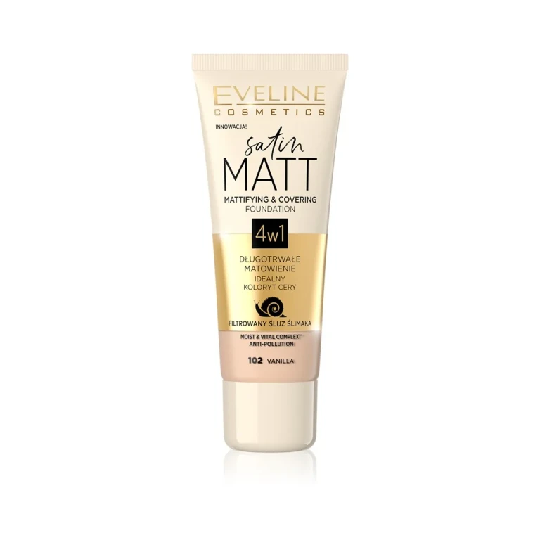 Satin Matt Mattifying and Covering Foundation 4in1 102 Vanilla 30 ml