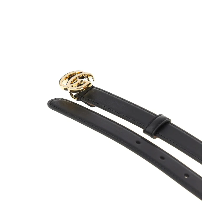 Smooth leather belt with Double G buckle Woman 65