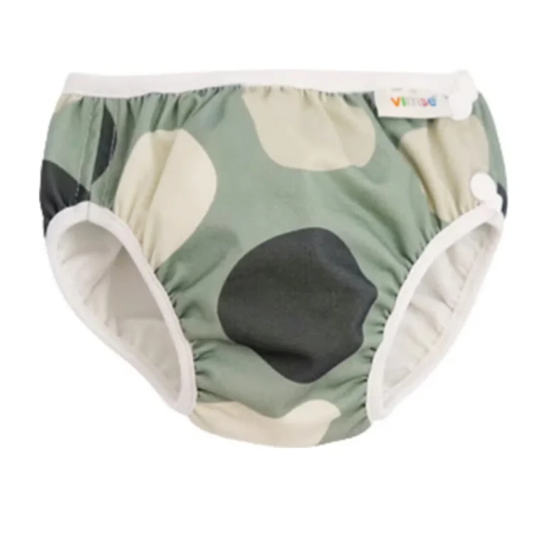 Swim Diaper-Panties M, Green Shapes