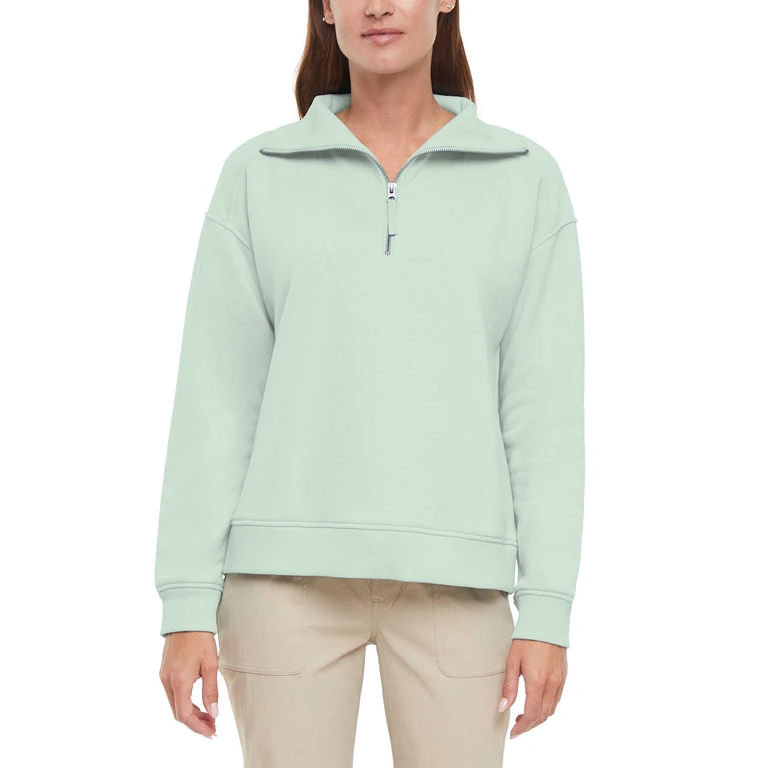 QUARTER ZIP PULLOVER - TURQUOISE XL:- XL, Turquoise