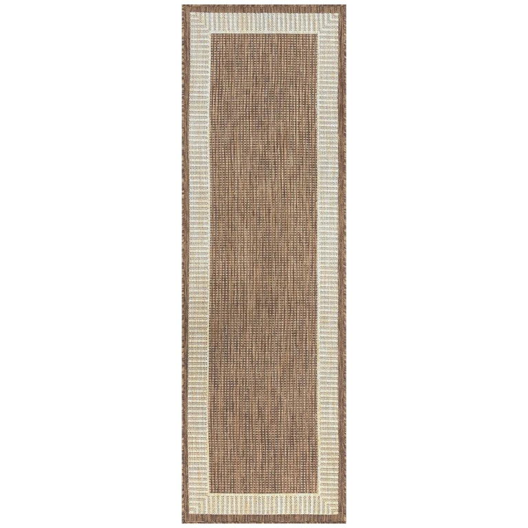 Elgin 3 x 10 Brown Indoor-Outdoor Area Rug