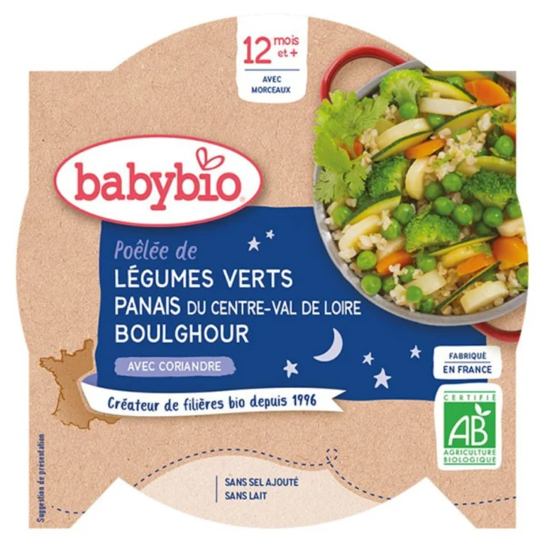 Dinner Plate - 12 months and up - Green Vegetables, Pasta, Bulgur - ORGANIC 230 g
