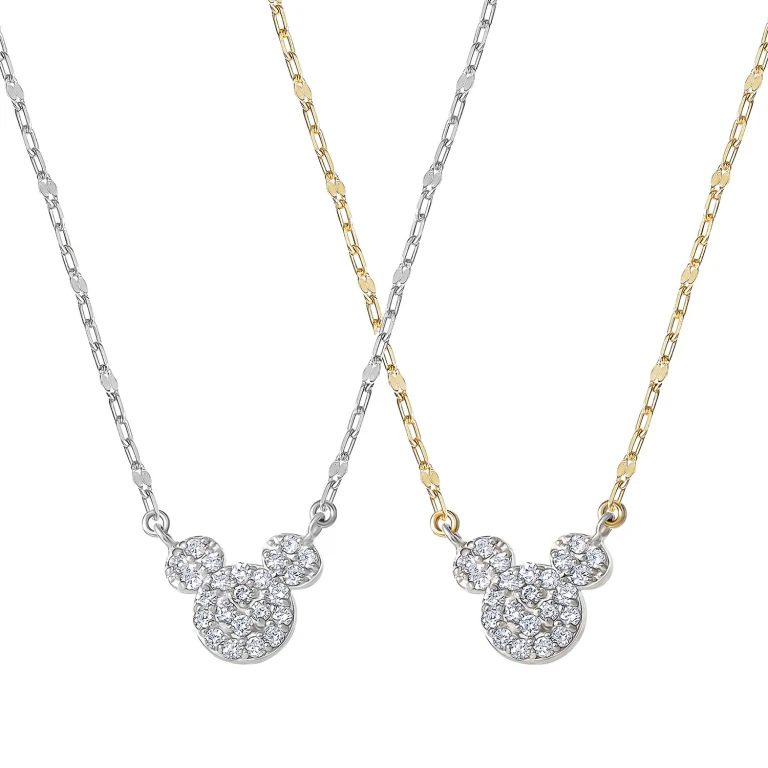 0.19 CT. T. W. Diamond Mickey Mouse Necklace in 14K Yellow Gold:- Yellow Gold
