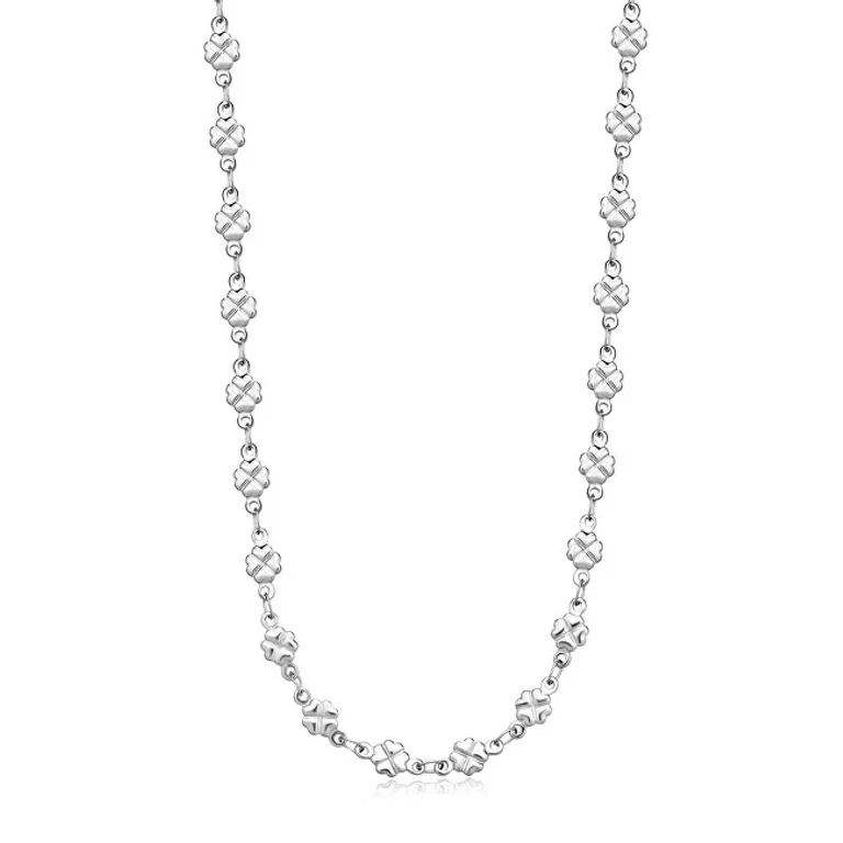 Steel Necklace with Large Clover Shk81