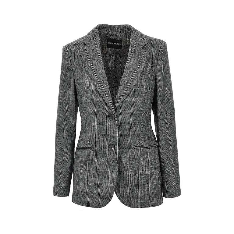 Wool-blend single-breasted flannel jacket Woman 40