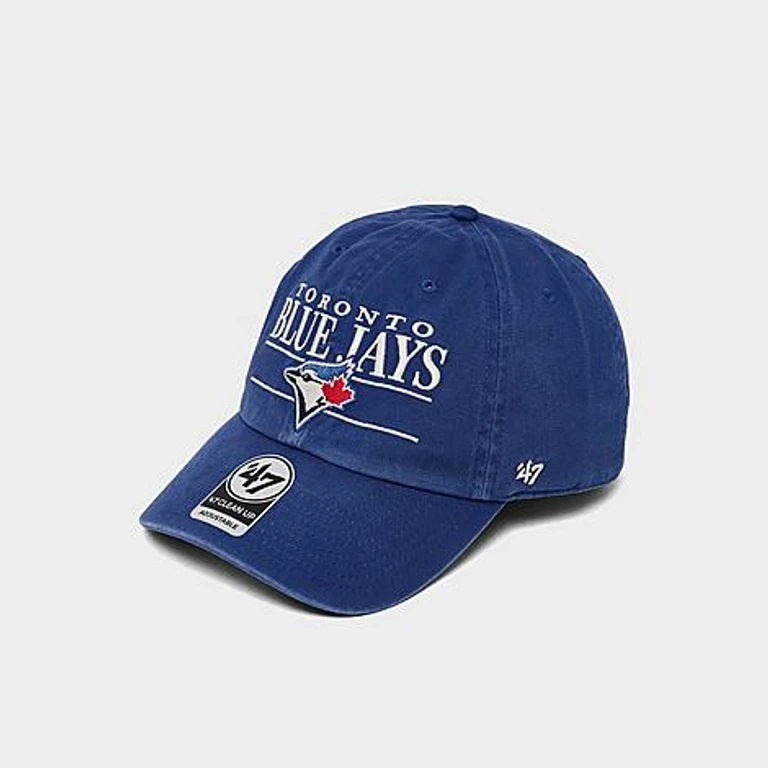 47 Brand '47 Toronto Blue Jays MLB Team Name & Logo Clean Up Strapback Hat in Royal
