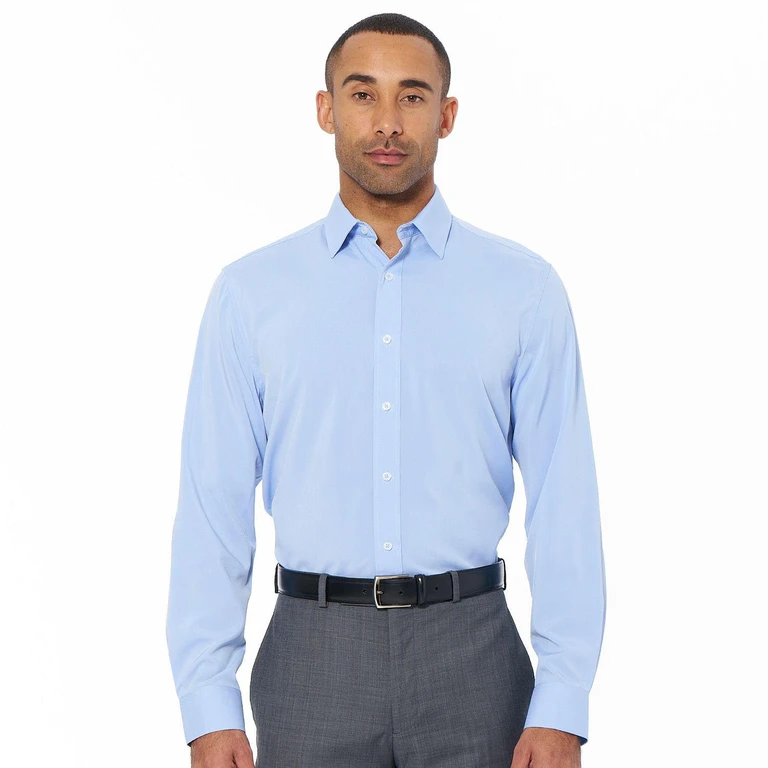 Men's Modern Fit Traveler Dress Shirt - Light Blue 14.5-15 32/33:- Light Blue, 14.5-15 32/33