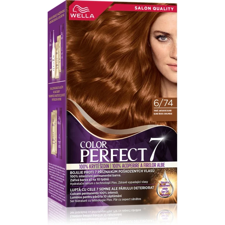 Color Perfect hair dye color 6/74 Dark Blonde Amber