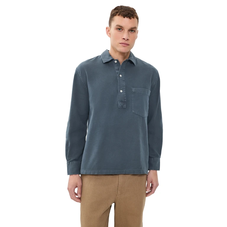 Jordy Twill Polo Top Denim Blue XL