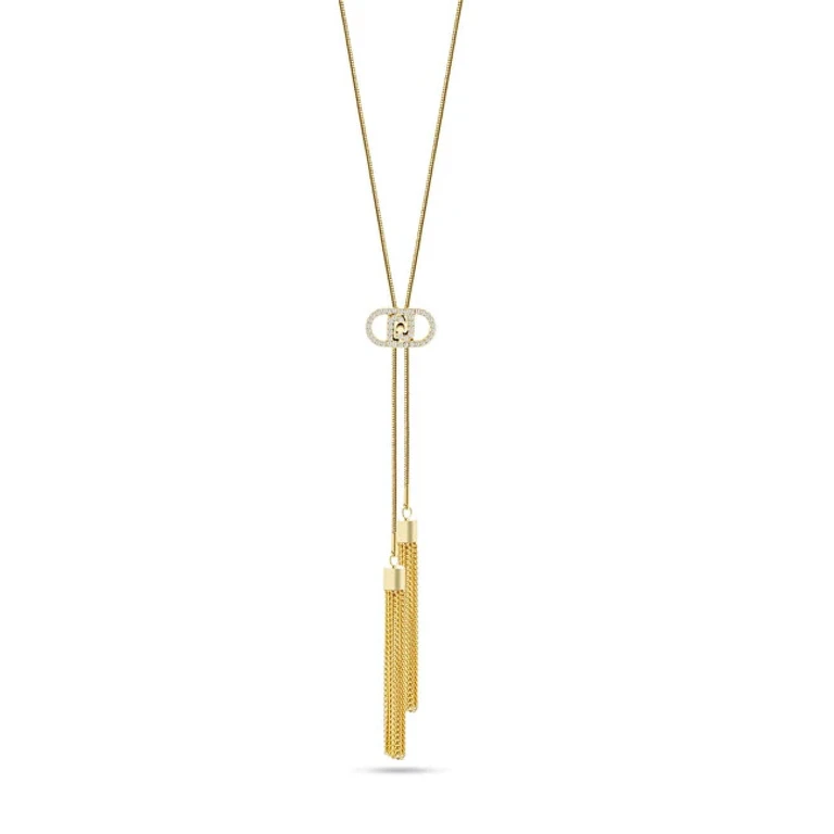 Liu Jo Elegante Long Necklace in Gold-Plated Steel Fashion Lj2647
