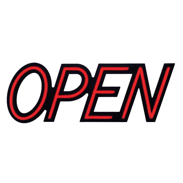 Optiva Ultra Bright LED Open Sign with Remote Control, 19.5'