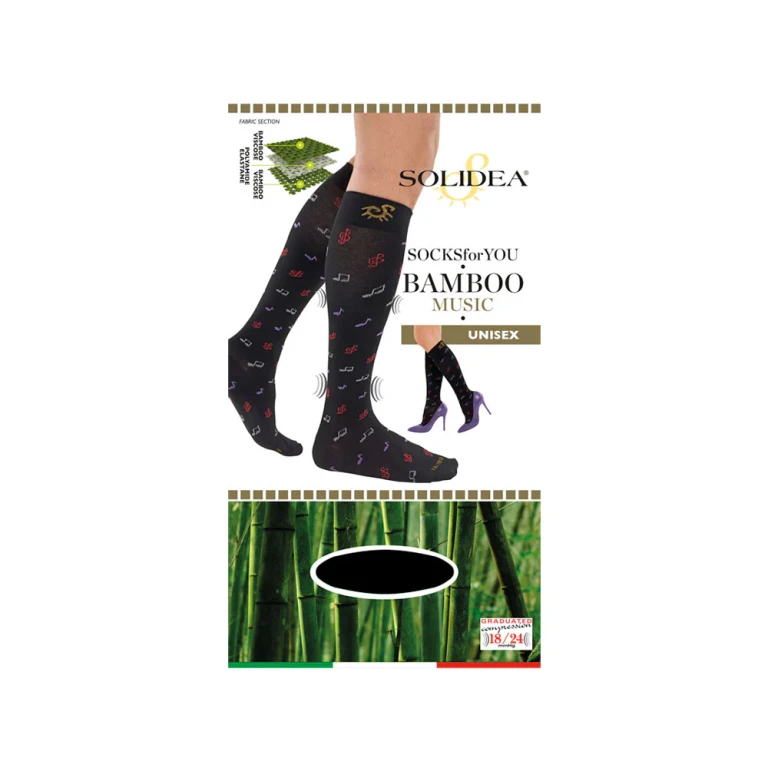 Socks For You Bamboo Music Knee Highs 18 24 mmhg 1S Navy Blue