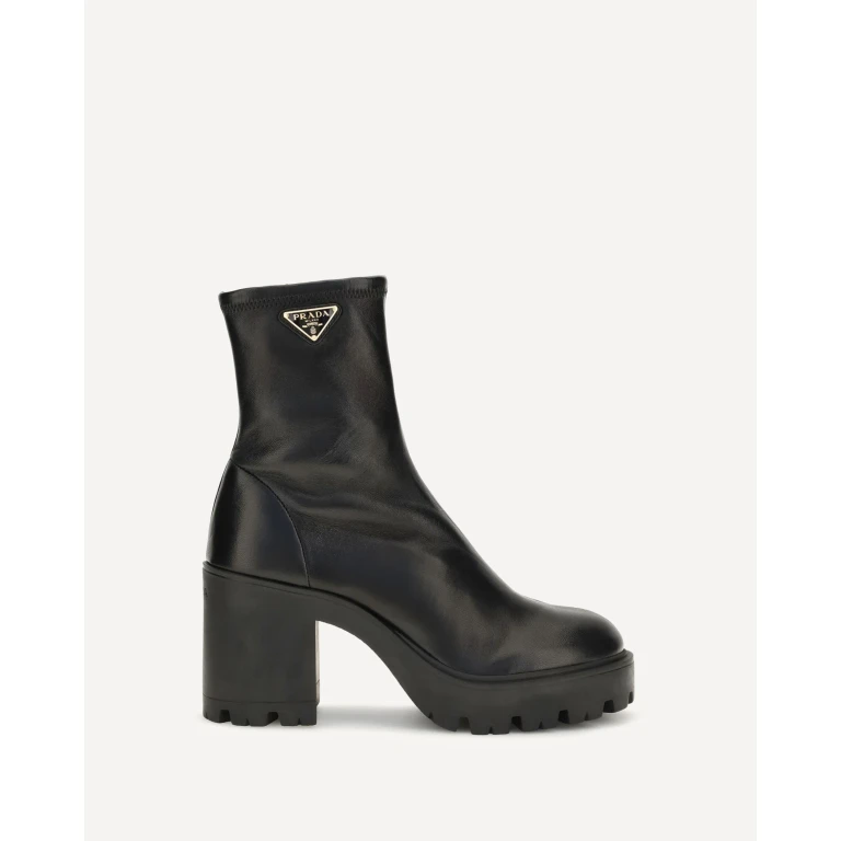 Stretch leather platform ankle Boots Female 37.5