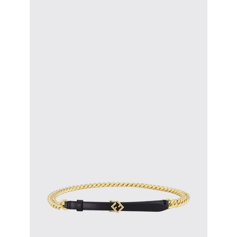 Brass and Leather FF Diamonds Belt (8C0766AS87F0RNG)