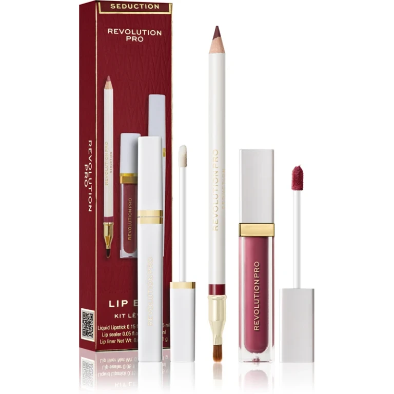 Iconic lip kit color Stripped liquid lipstick 4.5 ml + lipstick fixer 1.5 ml + lip contouring pencil with brush 1 g