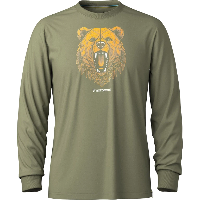 Geometric Bear Long Sleeve Graphic T-Shirt - Men's