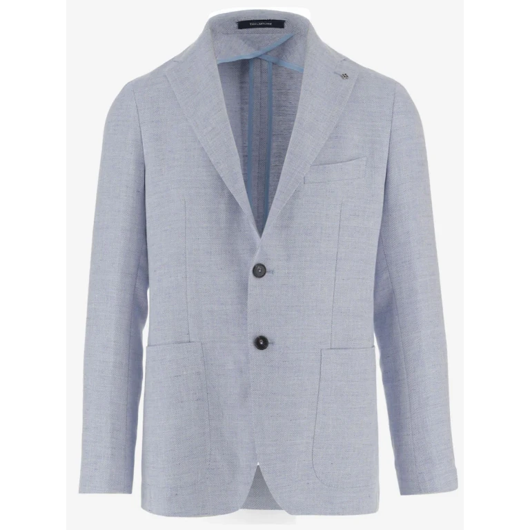 Linen Blend Single-Breasted Jacket