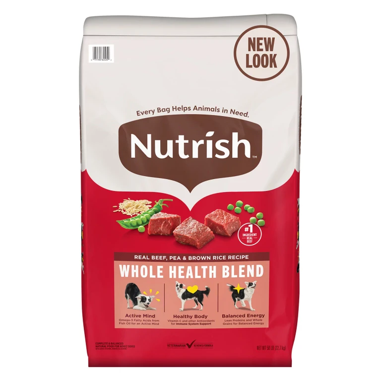Nutrish Dry Dog Food, Real Beef, Pea & Brown Rice Recipe, 50 lbs.
