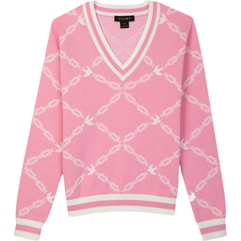 Jacquard V-Neck Sweater - Women's