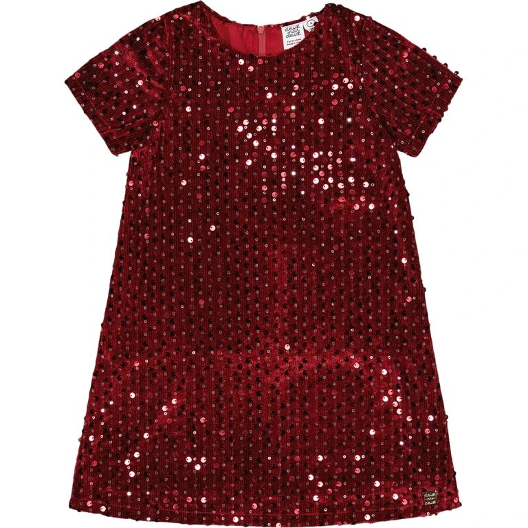 Velvet Short Sleeve Dress - Big Girl